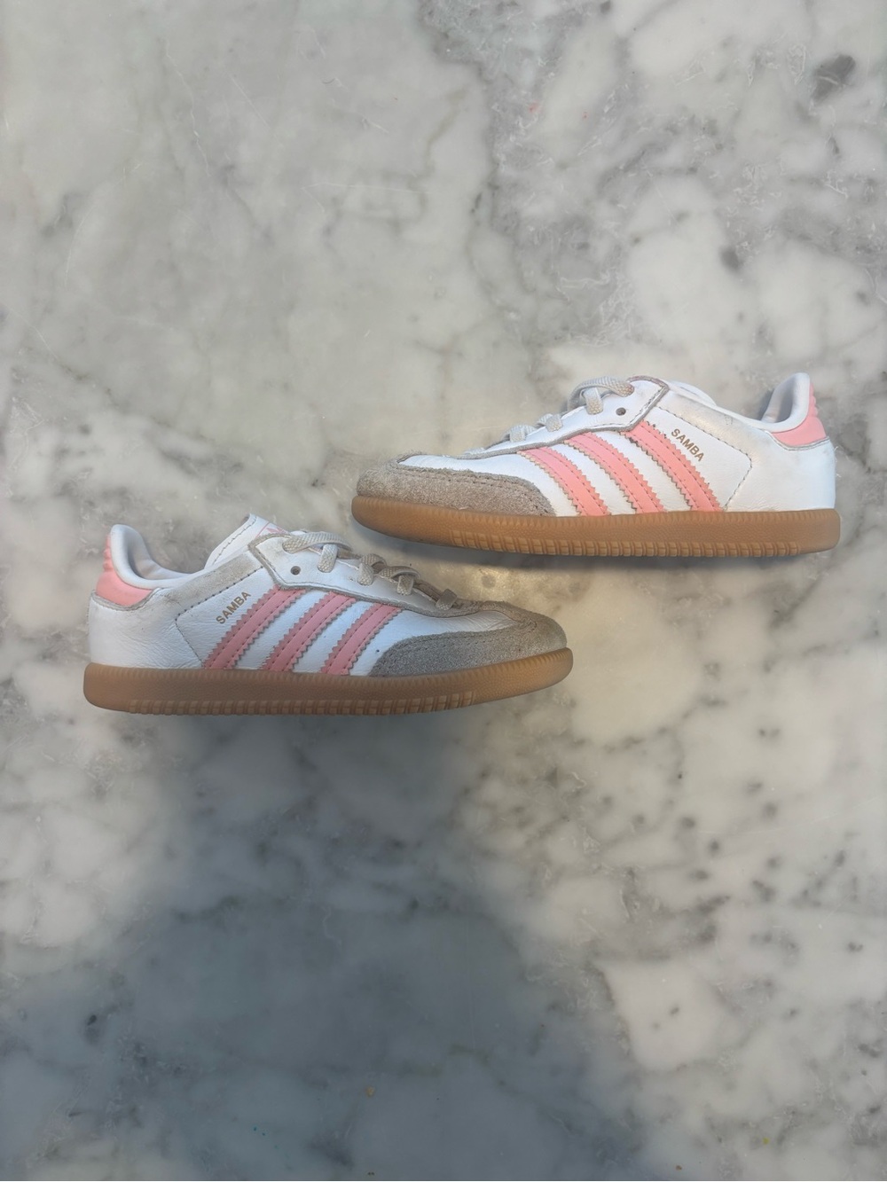 adidas Kids Samba Sneaker - White, Pink & Gum - Picture 3 of 5